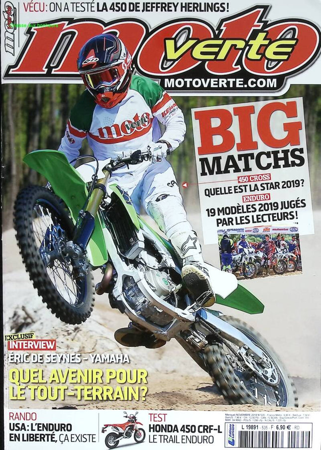 450 cross Enduro - Moto verte - n° 535 - 2018 - revue magazine -Moto