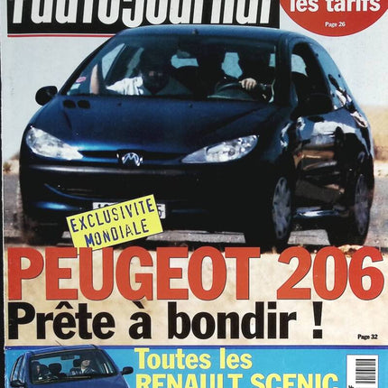 Peugeot 206 prête à bondir - L'auto journal - n° 449 - 1996 - revue magazine - voiture
