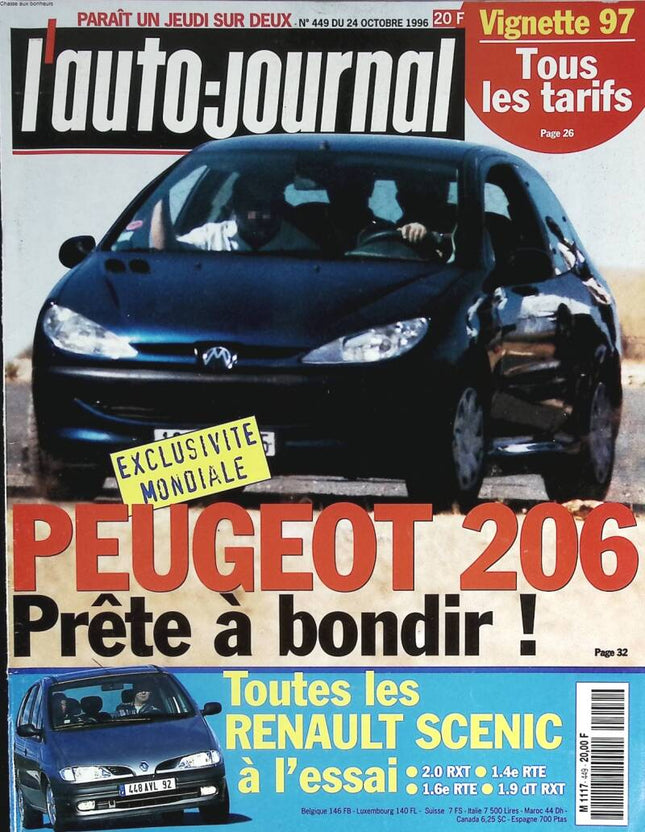 Peugeot 206 ready to pounce - L'auto journal - n° 449 - 1996 - magazine review - car
