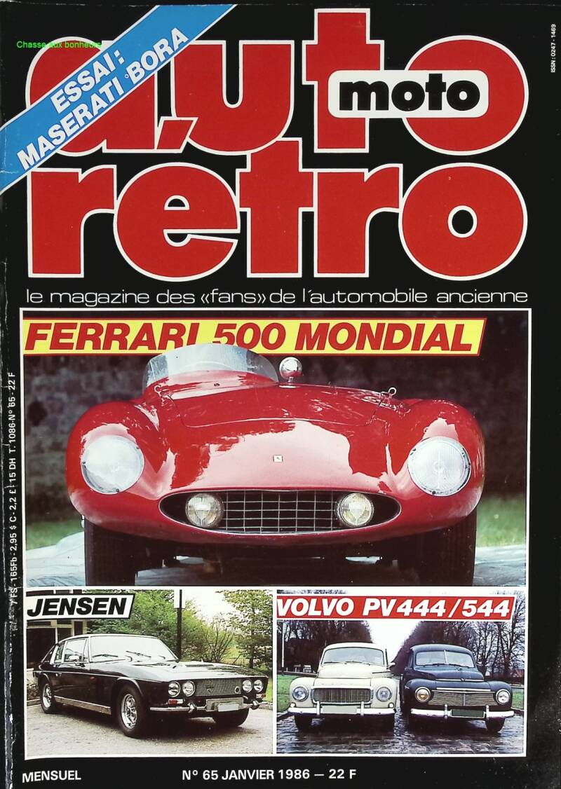 Ferrari 500 Mondial Jensen Volvo PV 444/544 - Retro car and motorcycle - No. 65 - 1986 - magazine review - car