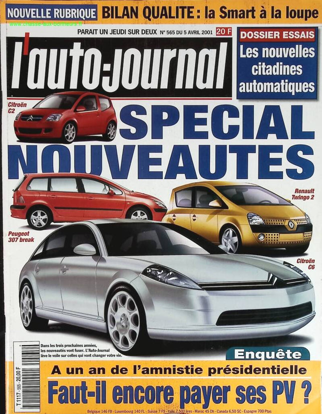 Spécial nouveautés - L'auto journal - n° 565 - 2001 - revue magazine - voiture