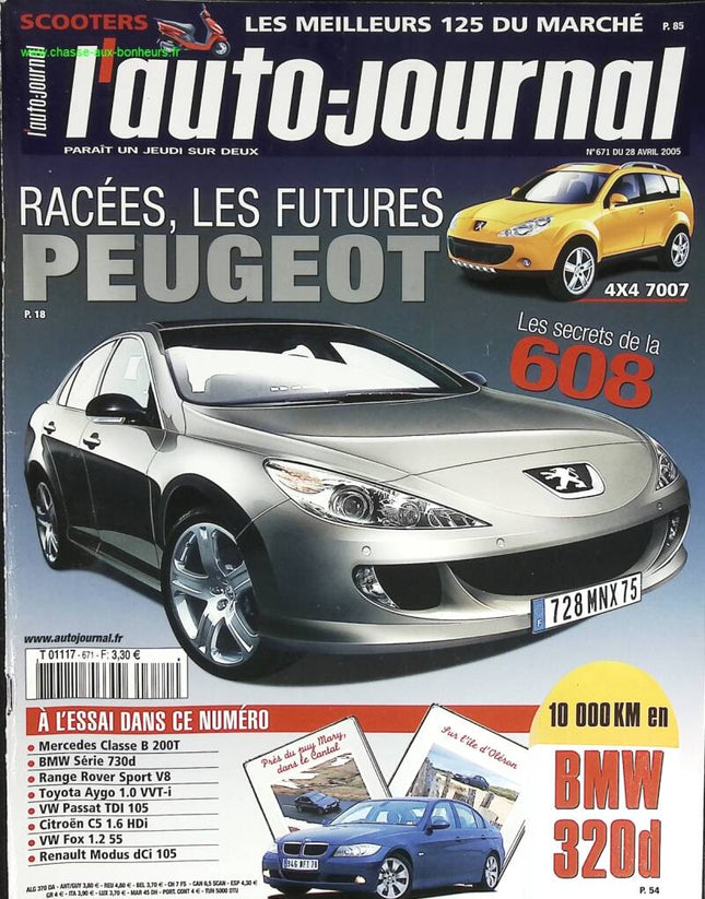 Les futures Peugeot - L'auto journal - n° 671 - 2005 - revue magazine - voiture