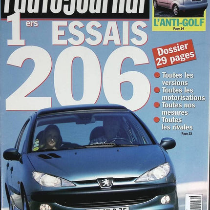 1st Peugeot 206 test - L'auto journal - n° 497 - 1998 - magazine review - car