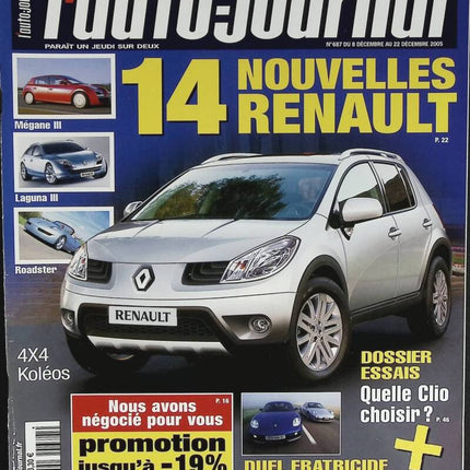 14 nouvelles Renault - L'auto journal - n° 687 - 2005 - revue magazine - voiture