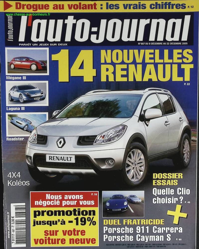 14 new Renaults - L'auto journal - n° 687 - 2005 - magazine review - car