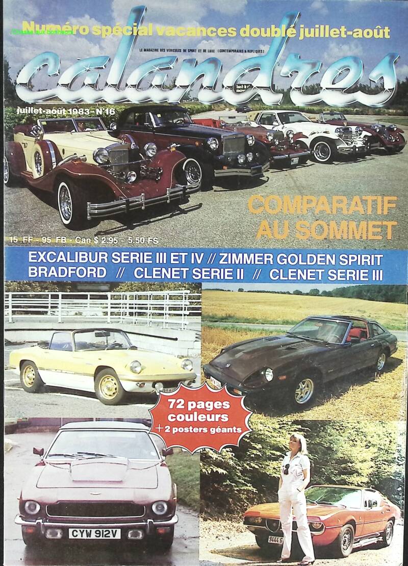 Calandres - spécial vacances - N° 16 - 1983 - revue magazine - voiture
