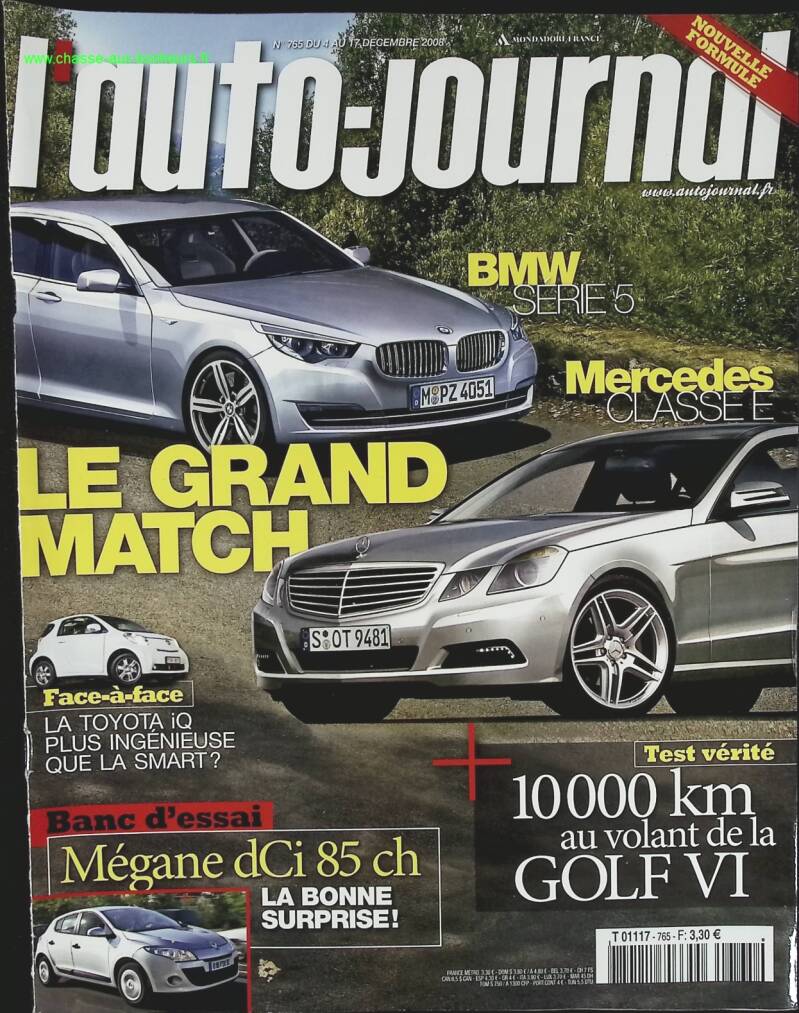 BMW Mercedes le grand match - L'auto journal - n° 765 - 2008 - revue magazine - voiture