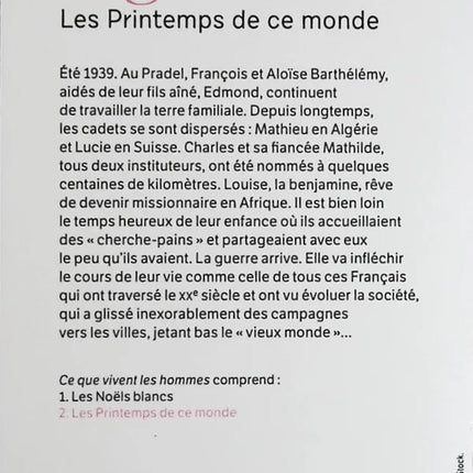 Ce que vivent les hommes - Tome 2 - Les printemps de ce monde - Christian Signol - Livre
