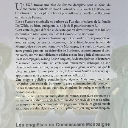 Crime à Bordeaux dans un quartier chic – François Fuentes – roman policier suspense local – livre occasion - livre