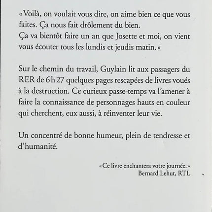 Roman contemporain français occasion – Le liseur du 6 h 27 – Jean-Paul Didierlaurent – humour, tendresse et petites histoires du quotidien - Livre