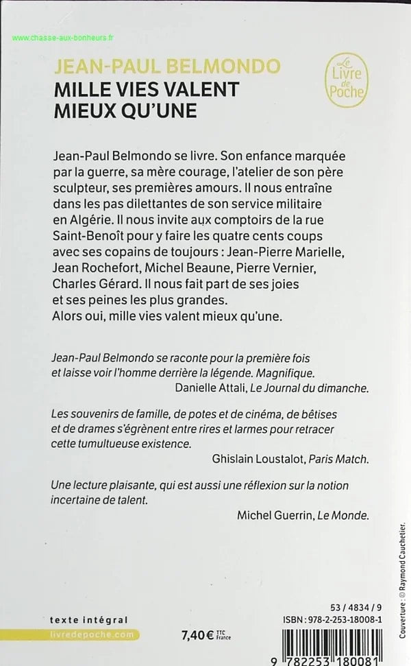 A Thousand Lives Are Better Than One - Jean-Paul Belmondo - book