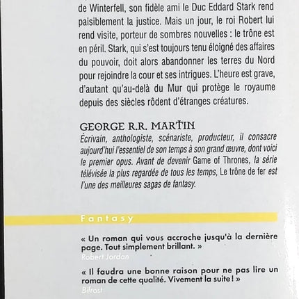 Le trône de fer, tome 1 - George R.R. Martin - Livre