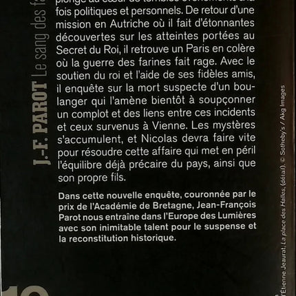 Le Sang des Farines – roman policier historique XVIIe siècle enquête et mystères – Jean-François Parot - livre