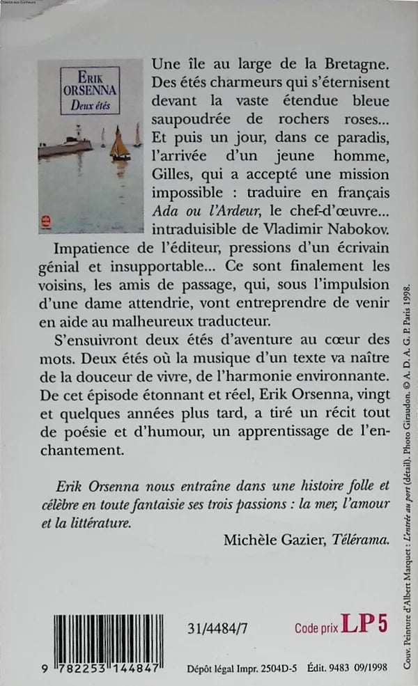 Deux étés - Erik Orsenna - livre