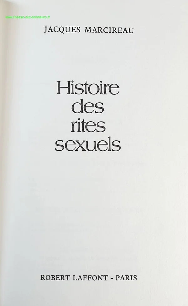 History of Sexual Rites - Jacques Marcireau - Book