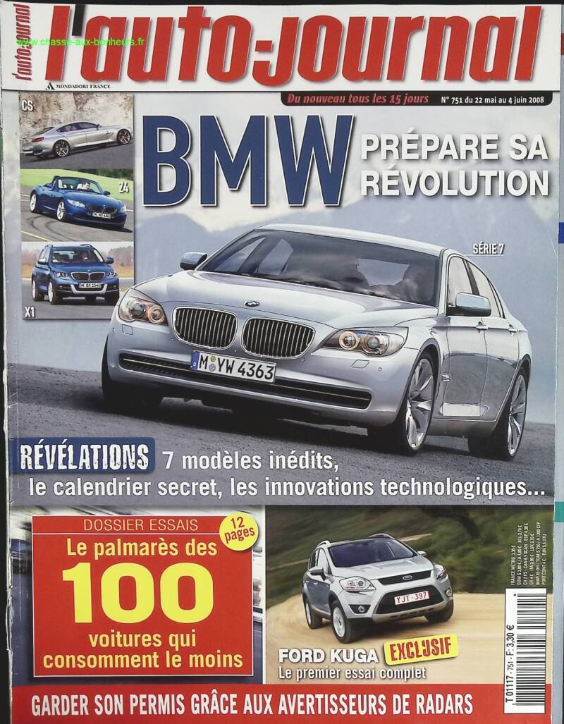 BMW prépare sa révolution - L'auto journal - n° 751 - 2008 - revue magazine - voiture