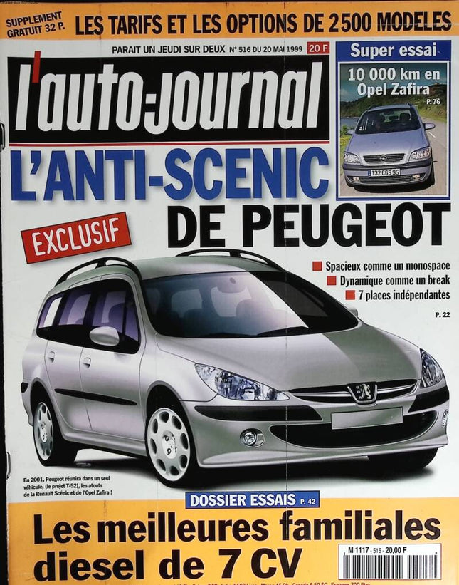 Peugeot's Anti-Scenic - L'auto journal - No. 516 - 1999 - magazine review - car