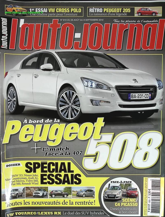Peugeot 508 - L'auto journal - n° 810 - 2010 - revue magazine - voiture