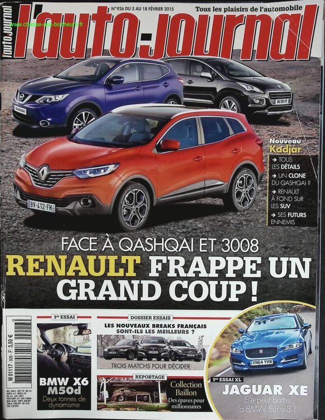 Renault Kadjar - L'auto journal - n° 926 - 2015 - revue magazine - voiture