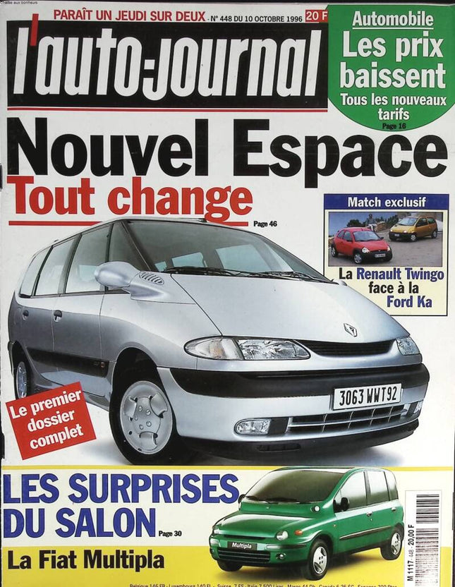 New space - L'auto journal - n° 448 - 1996 - magazine review - car