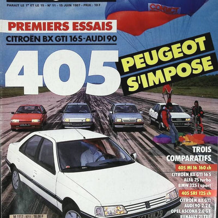 Peugeot 405 - L'auto journal - n° 11 - 1987 - magazine review - car