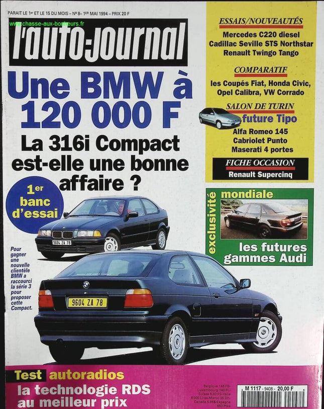 Une BMW à 120 000 Francs - L'auto journal - n° 8 - 1994 - revue magazine - voiture