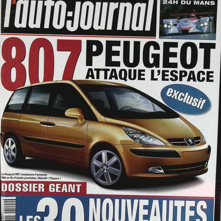 Peugeot 807 attaque Renault Espace - L'auto journal - n° 544 - 2000 - revue magazine - voiture