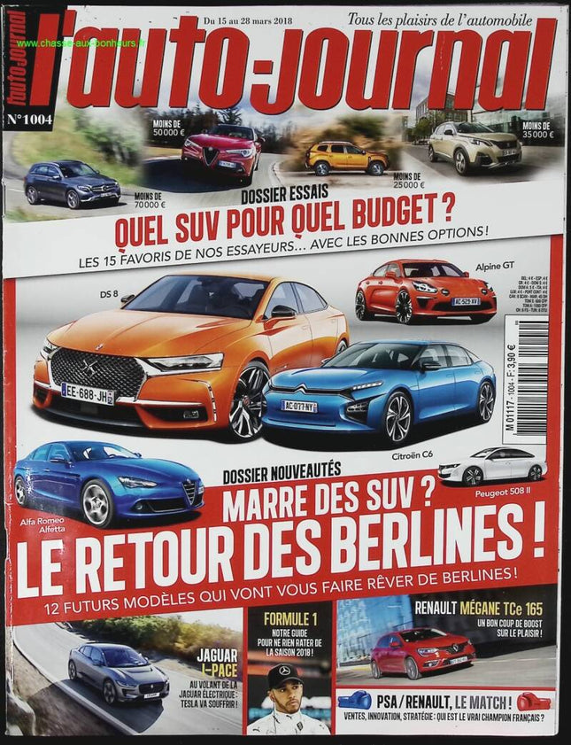 SUVs kommen zurück, Limousinen kommen zurück - L'auto journal - Nr. 1004 - 2018 - Zeitschriftenrezension - Auto
