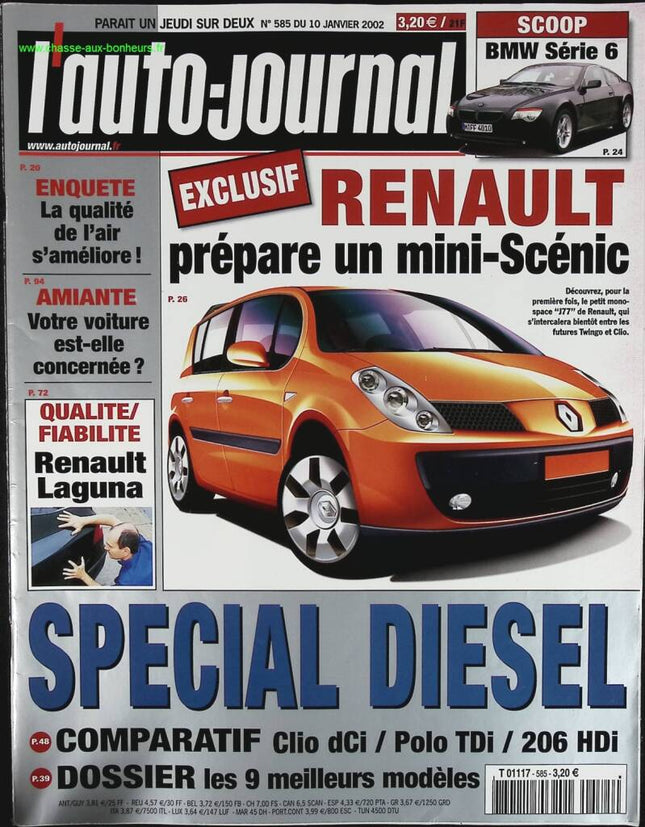 Renault bereitet einen Mini Scénic vor - L'auto journal - Nr. 585 - 2002 - Zeitschriftenbericht - Auto