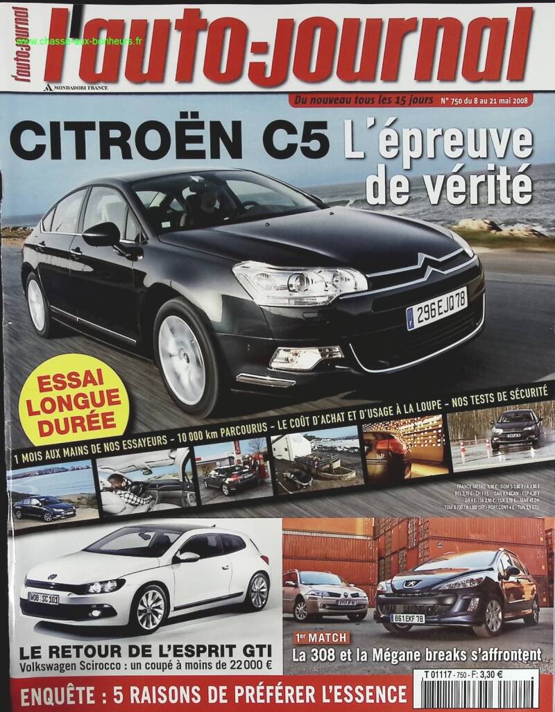 Citroën C5 - L'auto journal - n° 750 - 2008 - revue magazine - voiture