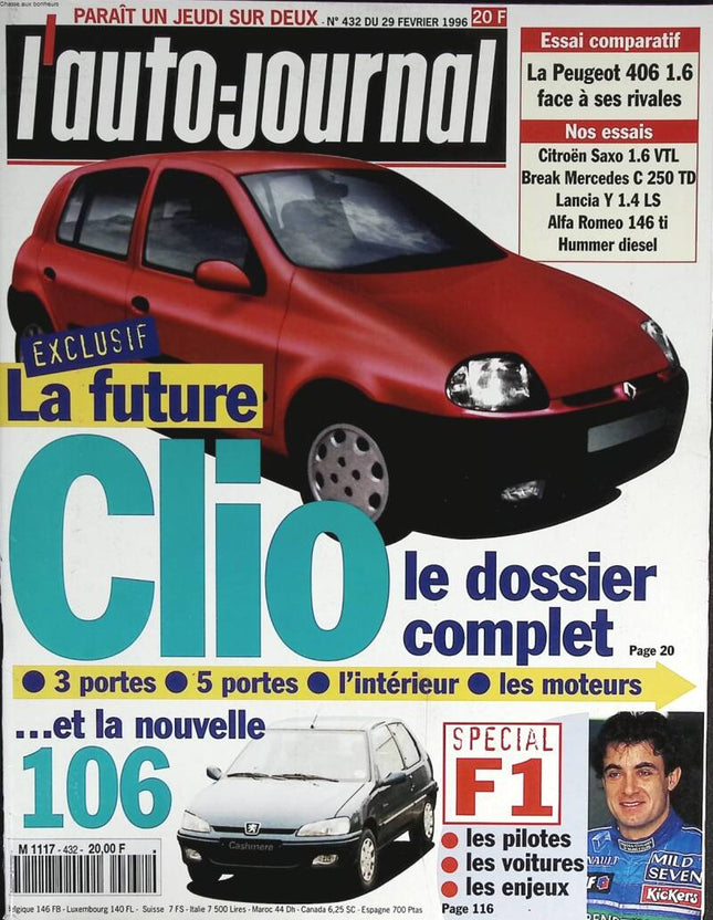 The future Clio - L'auto journal - n° 432 - 1996 - magazine review - car