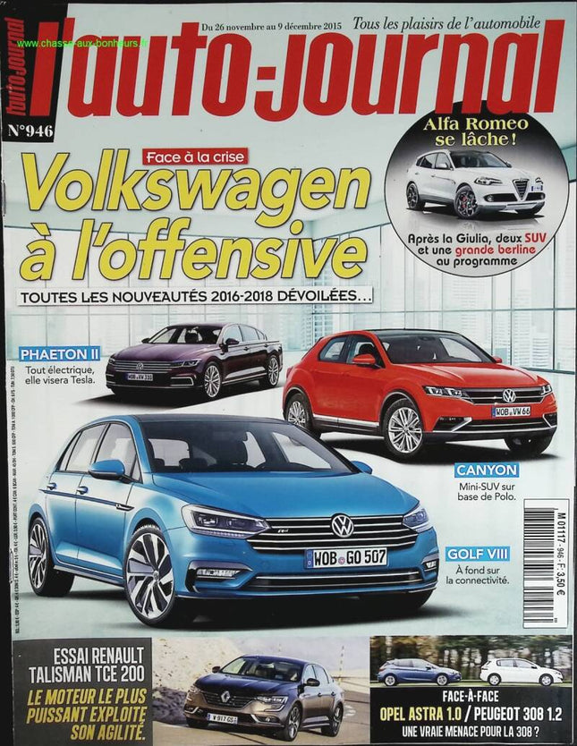Volkswagen à l'offensive - L'auto journal - n° 946 - 2015 - revue magazine - voiture
