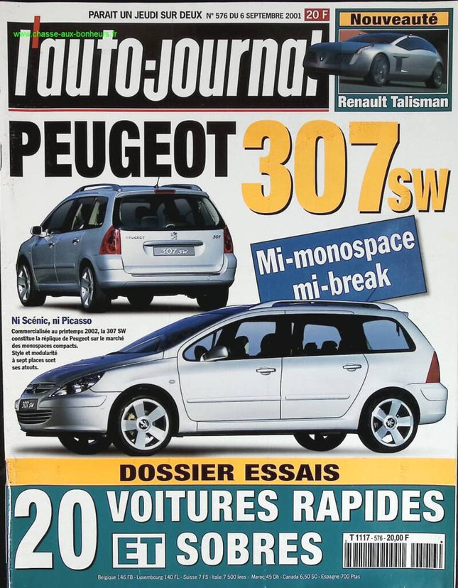 Peugeot 307 SW - L'auto journal - n° 576 - 2001 - revue magazine - voiture