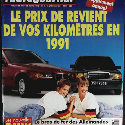 Der Selbstkostenpreis pro Kilometer im Jahr 1991 - L'auto journal - Nr. 1 - 1991 - Zeitschriftenbericht - Auto