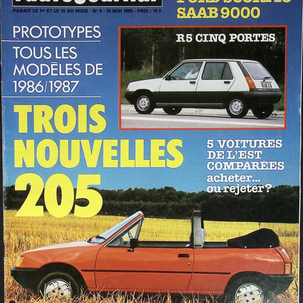 Three new 205s - L'auto journal - n° 09 - 1985 - magazine review - car