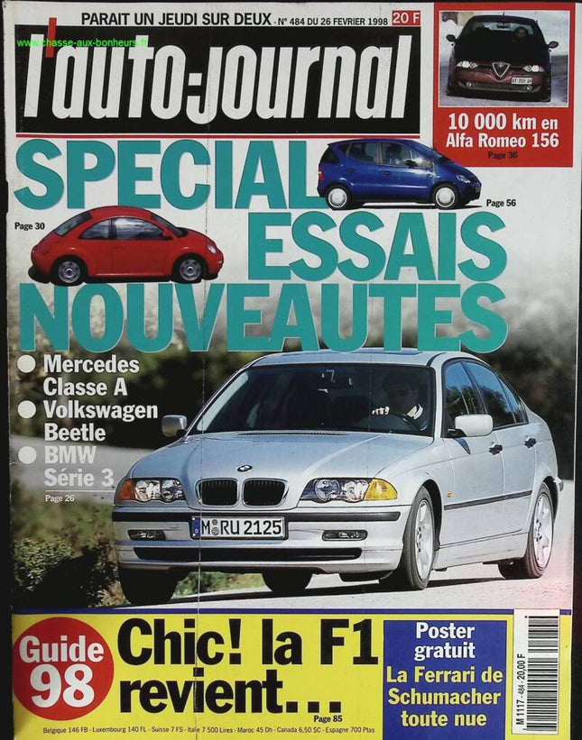 Spécial essais nouveautés - L'auto journal - n° 484 - 1998 - revue magazine - voiture