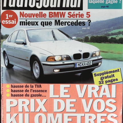 Nouvelle BMW série 5 - L'auto journal - n° 421 - 1995 - revue magazine - voiture
