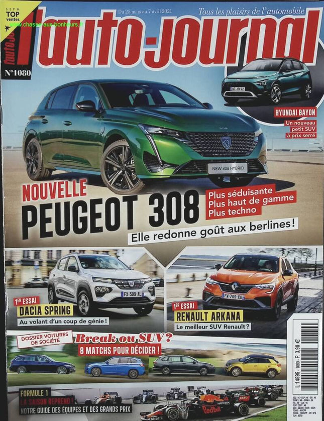 Peugeot 308 - L'auto journal - n° 1080 - 2021 - revue magazine - voiture