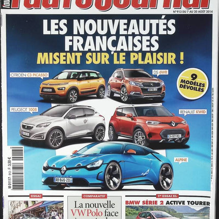 Les nouveautés françaises - L'auto journal - n° 913 - 2014 - revue magazine - voiture