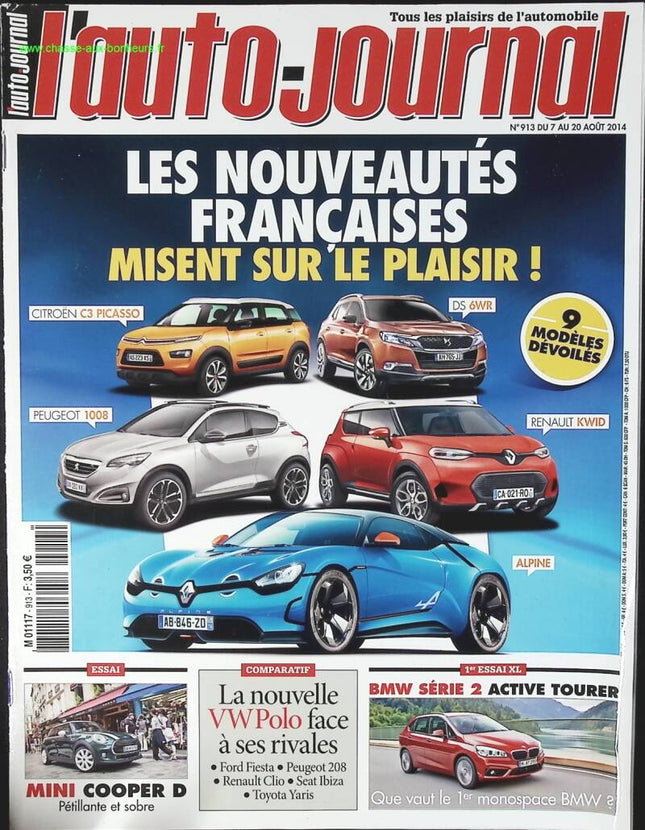 Les nouveautés françaises - L'auto journal - n° 913 - 2014 - revue magazine - voiture