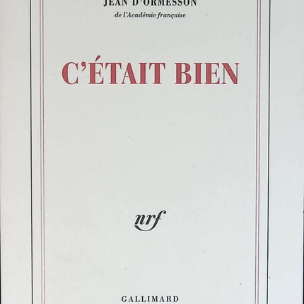 Es war gut - Jean d'Ormesson - Buch