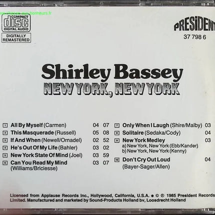 New York New York - Shirley Bassey - CD