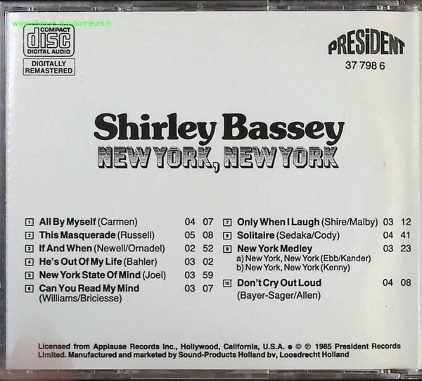 New York New York - Shirley Bassey - CD