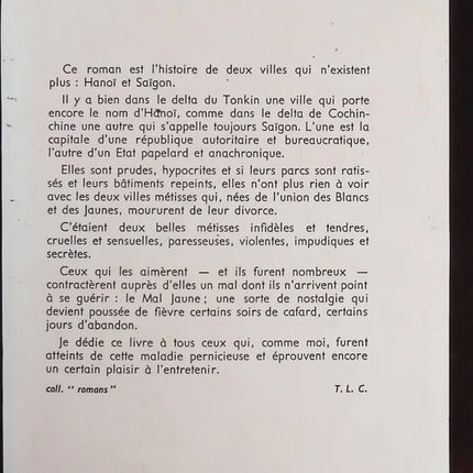 Le mal jaune - Jean Lartéguy - Livre
