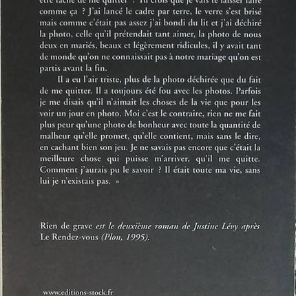 Nothing Serious - Justine Lévy - book