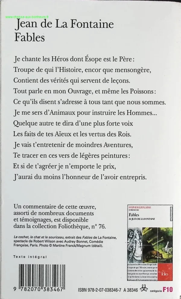 Fables - Jean de La Fontaine - livre