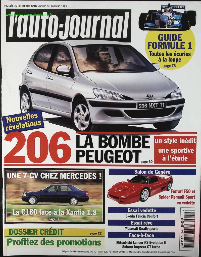 206, die Peugeot-Bombe - L'auto journal - Nr. 406 - 1995 - Zeitschriftenkritik - Auto