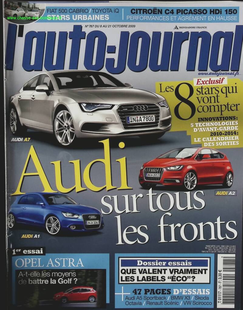 Audi on all fronts - L'auto journal - n° 787 - 2009 - magazine review - car