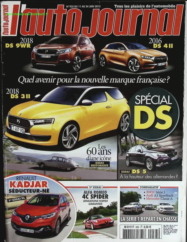 Spécial DS - L'auto journal - n° 935 - 2015 - revue magazine - voiture