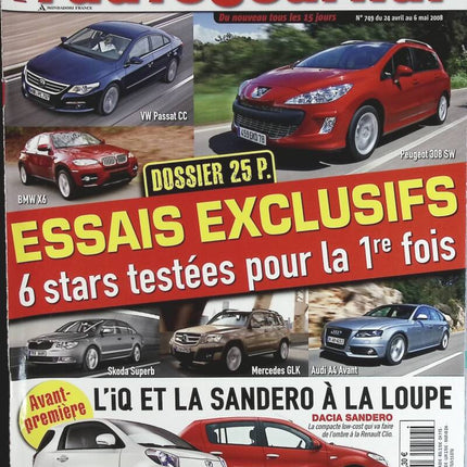 BMW X6 Mercedes GLK - L'auto journal - n° 749 - 2008 - revue magazine - voiture